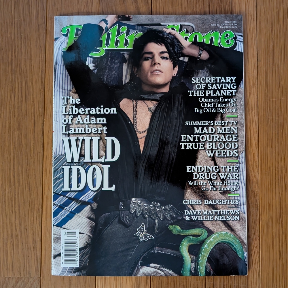 Rolling Stone Magazine with Adam Lambert Cover